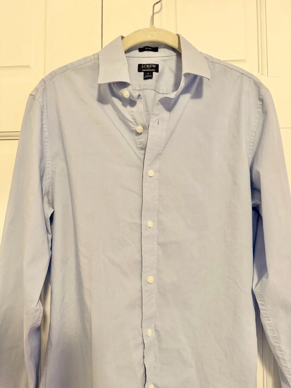J.Crew Men's Slim Fit Performance Button Down Shirt Small Light Blue Stretch